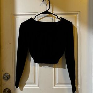 Black Long Sleeve Cropped Sweater